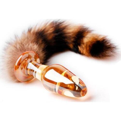Candiway Crystal Glass Fox Tail Anal Plug Flirting Supplies Adult Sex Toys For Couple