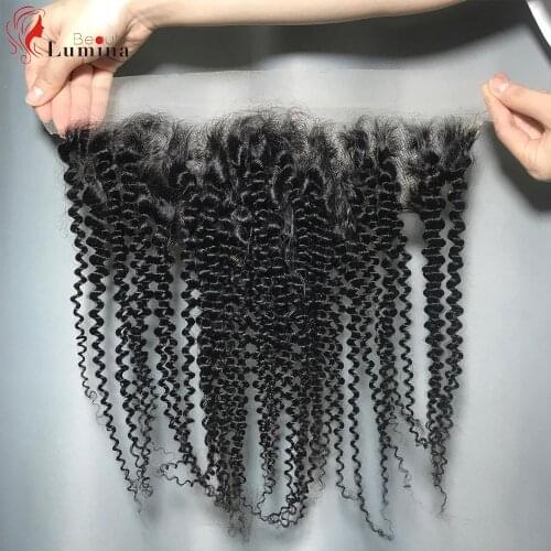 Kinky Curly Lace Frontol For Women Remy Hair Lace Closure Frontal 4x4 Lace Closure Brazilian Kinky Curly Human Hair Closure