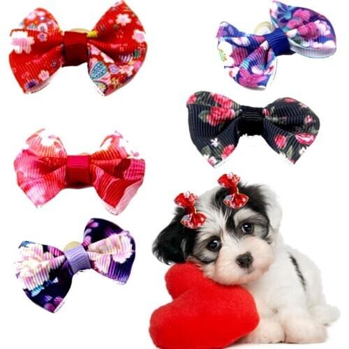 Small Noeud Papillon Chien Muszka Dla Psa Gumki Dla Psa Dog Rubber Band Dog Hair Bows Bows Hair Yorkshire Terrier Grooming Pets