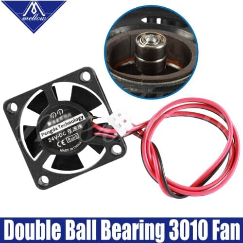12V/24V V6/V5 radiator dual ball bear 3010 fan 30*30*10mm 3010s DC small fan cooling extruder 3d printer accessories parts