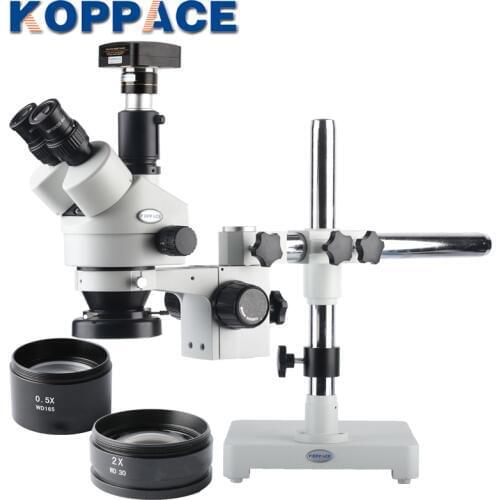 KOPPACE 5MP Microscope Camera USB2.0 3.5X-90X Magnification Trinocular Stereo Zoom Microscope Mobile Phone Repair Microscope