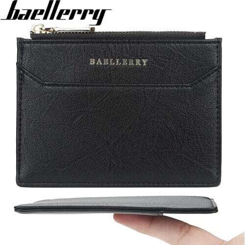 Baellerry Fashion Mens Vintage Leather Mini Coin Purse Card Case Holder Wallet Clutch Male Short Zipper Small Change Bag New