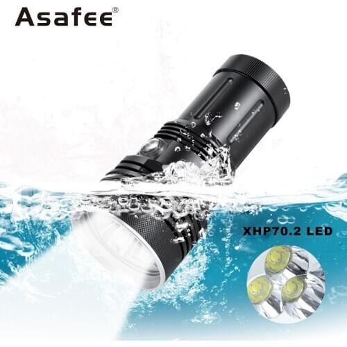 High Powerful Flashlight 7000LM XHP70 LED Diving Flashlight Underwater 100m IPX9 Waterproof Lamp Hiking camping hunting lanterna