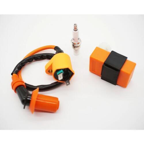 Motorbike Refit Ignition Set for GY6 50CC 125CC 150CC ATV Scooter Motor Moto Motorcycle Ignition Coil+Spark Plug+Racing CDI Box