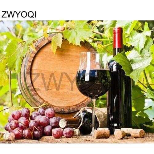 Full Round Diamond mosaic wine barrel DIY Diamond embroidery Cross stitch Full Square Diamond painting Redwine grape winebarrel
