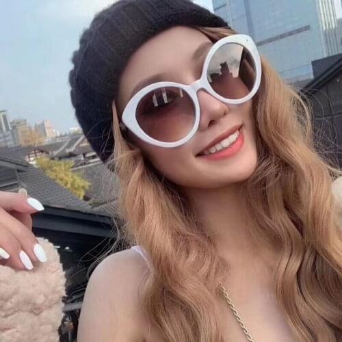 Rice Nails Cat Eye Round Vintage Oversized Sunglasses Men Women Fashion Shades UV400 Vintage Glasses