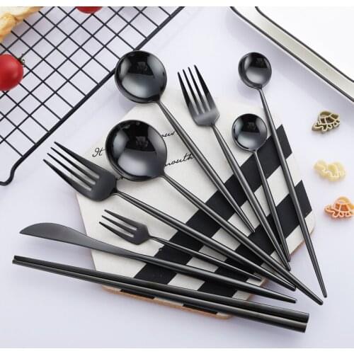 Northern Europe 304 Stainless Steel Western-style Food Knife And Fork Spoon Four Paper Set Steak Household Tableware Suit Full