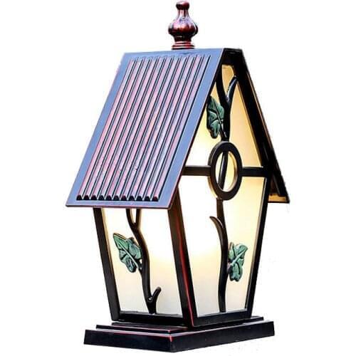 European style villa gate column head lamp outdoor door post waterproof wall lamp outdoor engineering lamp