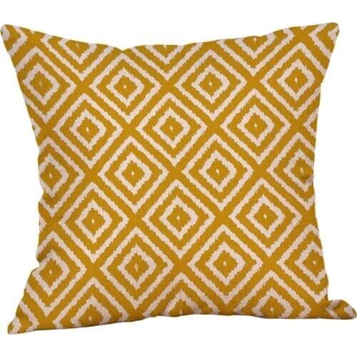 Cotton Linen Mustard Pillow Case Yellow Geometric Fall Autumn Cushion Cover Pillowcase Throw Pillow Cover Home Decorative jj20