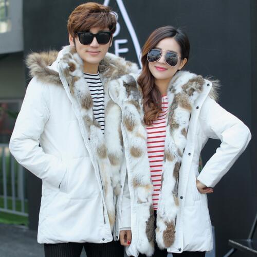 Couple Clothing New Style COUPLES down Jacket Mens And Womens Mid-length Thick Plus-sized Winter Mens Jacket