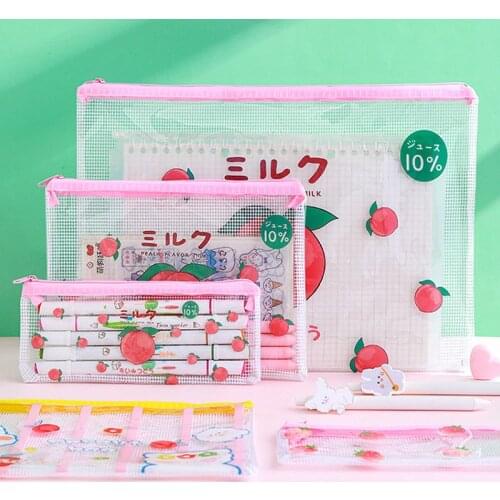 1pcs Fruit Folder Multiple sizes Novelty Stationery Case Student Cute File Holder Kawaii Japanese Bag Stationery Traval Storage