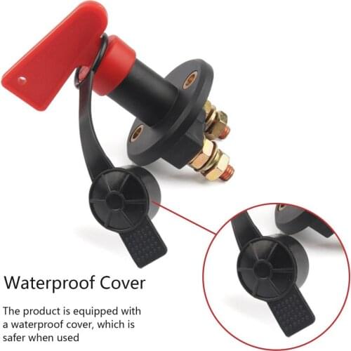 12V 24V Red Key Cut Off Battery Main K ill Switch Modified Isolator Disconnector Car Power Switch 100a-400a For Auto Truck Boat