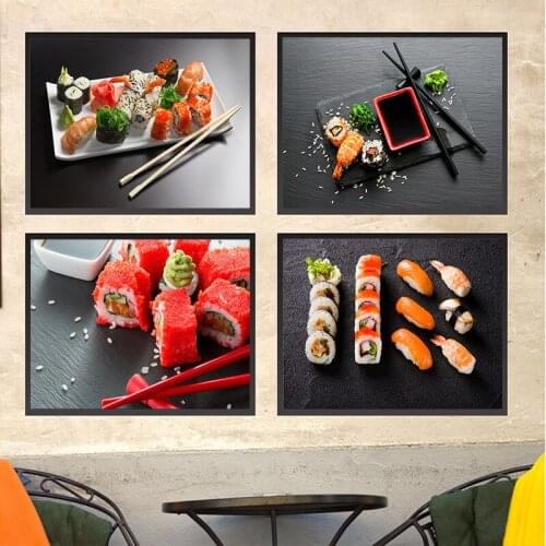 Sushi Food Posters HD Prints Nordic Style Canvas Painting Fresh Artwork Wall Art Pictures Aesthetic Room Home Shop Decor