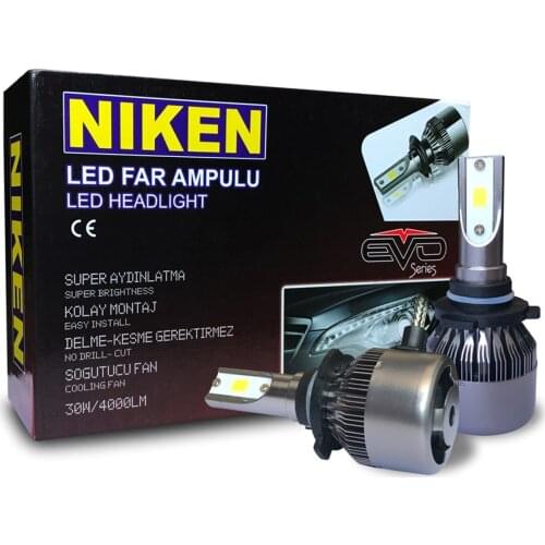 Niken EVO New Series 12V 30W Led Xenon Headlight H7 4000+4000 Flux 6000 Kelvin White Made In Turkey