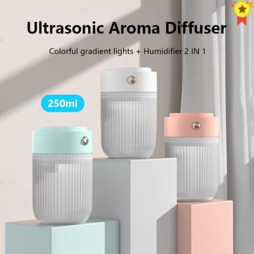 USB Cool Mist Humidifier 2 in 1 Ultrasonic Water Mist Mode Auto Shut-Off Air Humidifier with Colorful LED Lights for Home Car