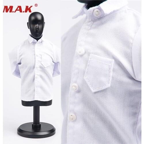 In stock 1/6 TYM056 White Long Sleeve Shirt Clothing Sets Fit 12inches Male Figure