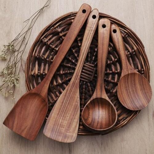 High Quality New Kitchen Cooking Utensils Wooden Non-Stick Spoons&Spatula Cookware Cooking Set Kitchen Tool Accessories