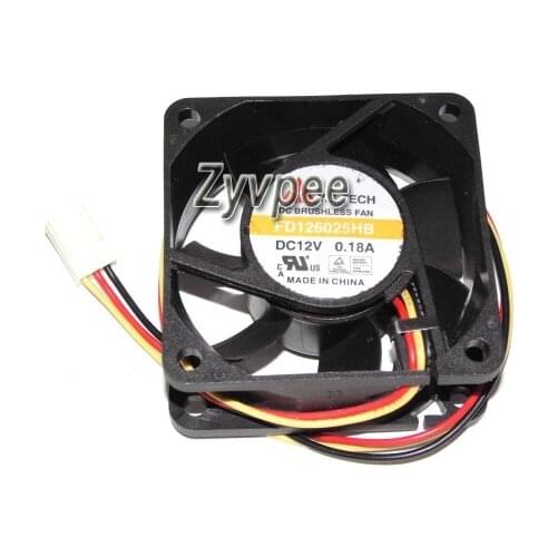 Zyvpee® 60x60x25mm FD126025HB 6cm 12V 0.18A 3Wire 012-00892-0000 FD126025HB-N 2Wire Cooling Fan