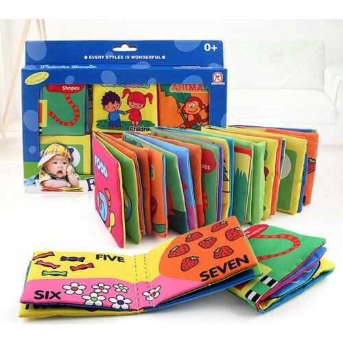 10.5cm Baby 3D Cloth Book Infant Early Education Intelligent Developmental Toy Kids Shapes Color Cognition Mobile Phone Straps