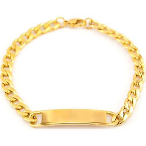 100% Stainless Steel Name Bracelet Cuban Bracelets ID Print Bangle & Bracelet High Polished Wholesale