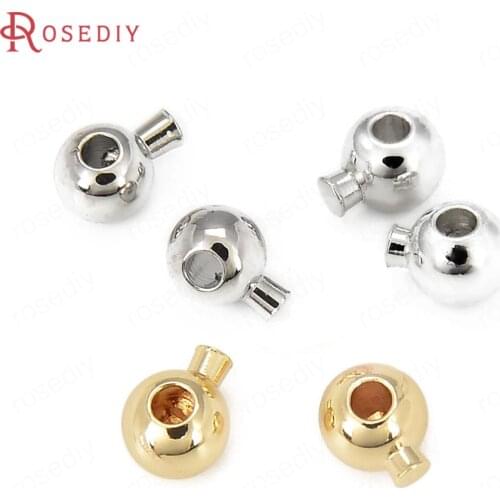 20PCS 3.3MM 24K Gold Color Brass Clip Station Clasps Ball Snap Clasps Jewelry Making Supplies Diy Findings Accessories