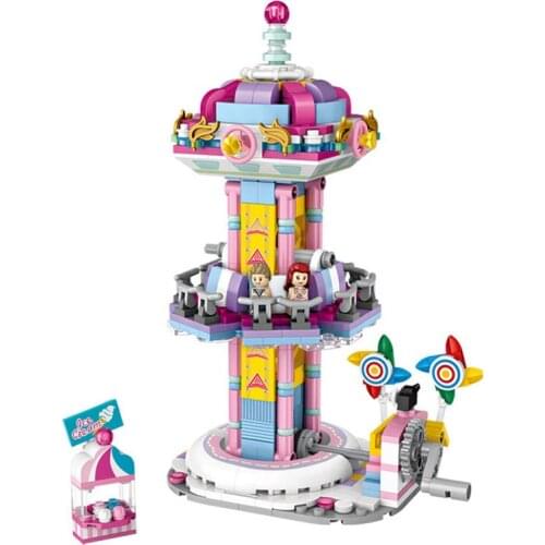 584pcs Playground Model Building Blocks Compatible Childrens Montessori Educational Toys Ferris Wheel Girls Birthday Gifts