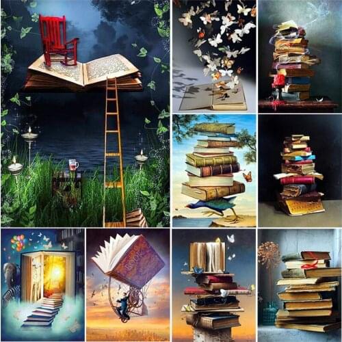 DIY 5D Diamond Painting Book Cross Stitch Landscape Mosaic Full Square Drill Diamond Embroidery Flower Handmade Home Art Gift
