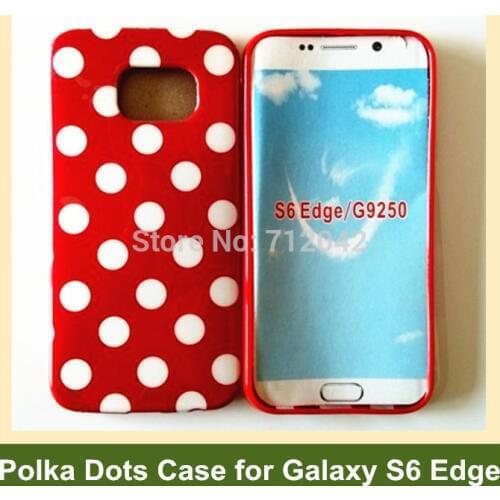 Lovely Polka Dots Soft TPU Gel Cover Case for Samsung Galaxy S6 Edge G9250 SM-G925F