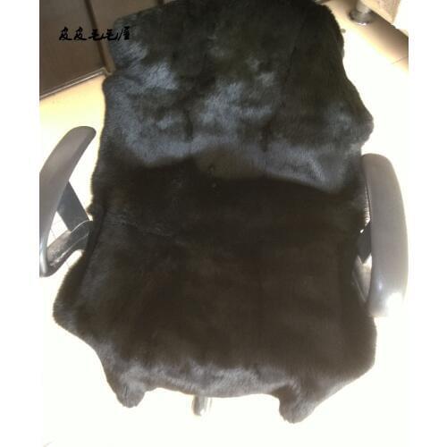 Black rabbit fur plate rabbit skin raw material DIY clothes fabric liner cushion car chair