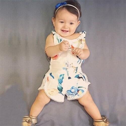 Summer Braces Romper Infant Baby Girl Clothes Cute Backless Print Newborn One Piece Jumpsuits