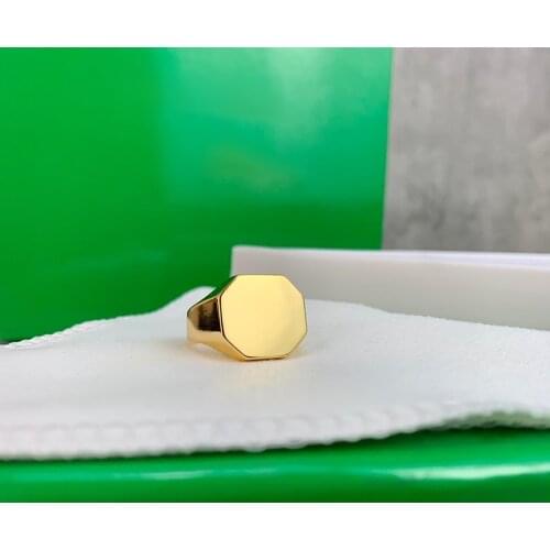 2021Hot Brand Fashion Copper Jewelry For Women Vintage Design Rings Geometric Rings Party Jewelry Fashion Light Gold Color Rings