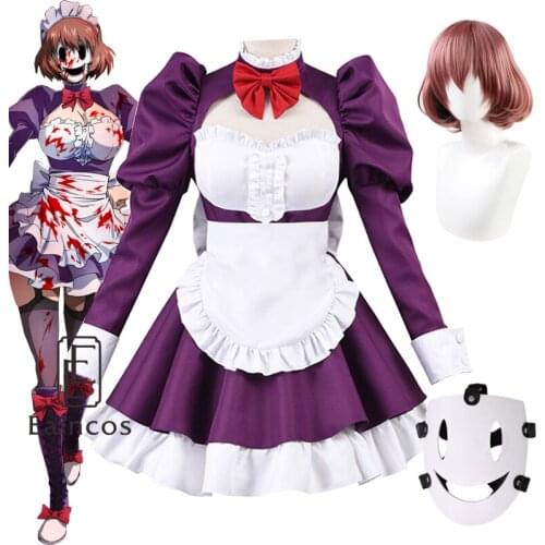 Anime High-Rise Invasion Maid-fuku Kamen Cosplay Costume Uniform Halloween Women Dress Full Set