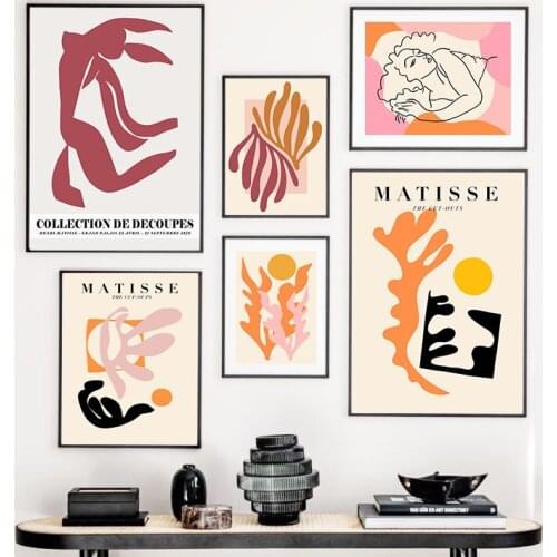 Colorful Matisse Abstract Line Girl Sun Wall Art Canvas Painting Nordic Posters And Prints Pictures For Living Room Home Decor