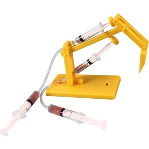 Creative self-made gas-hydraulic piston excavator technology small invention DIY scientific experimental model material