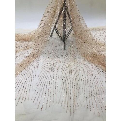 Hot sale SYJ-99912 hot sale Nigerian Lace Fabric African French Net Fabric with beads super Quality