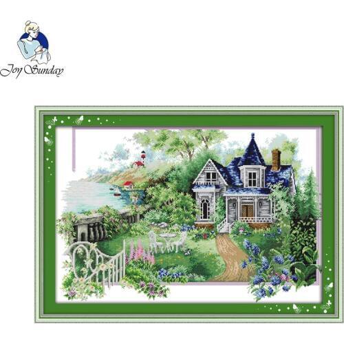 Joy Sunday The summer house Stitching patterns Chinese Cross Stitch Kits For Embroidery Needlepoint Set