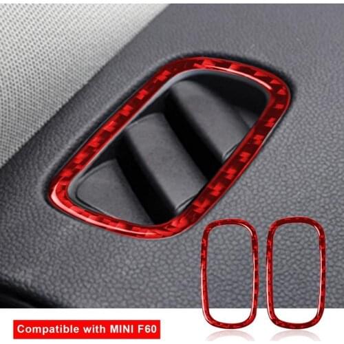 2Pcs Air Vent Panel Sticker Waterproof Shiny Surface Anti-corrosive Car Dashborad Conditioner Vent Panel Frame for BMW Mini F60