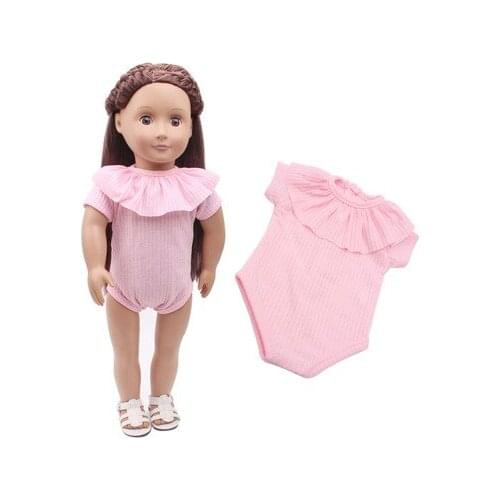 New Pattern Fashion Pink Crew Neck Ha Yi Fit 18 Inch American&43cm Baby New Born Doll Clothes Accessories Girls' Toys