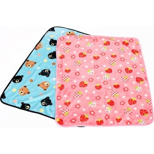 Fashion dogs cats lovely pink Strawberry printed blanket doggy cartoon bear mats products puppy nest supplies pets blankets 1pcs