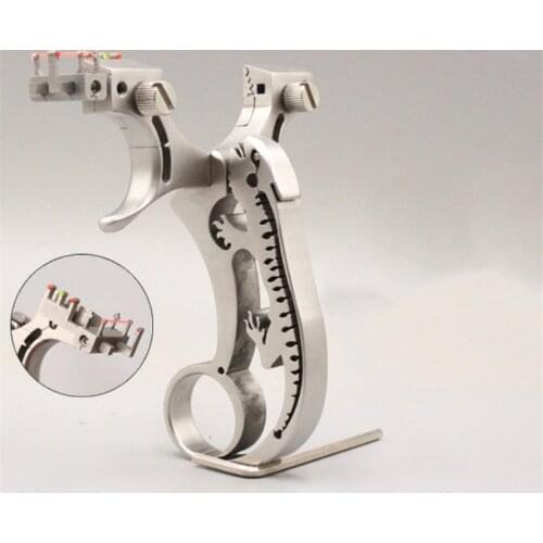 Hunting Slingshot Catapult Stainless Steel lizard with Aim Outdoor Shooting Handheld Slingshots Bow with Rubber Band New 2019