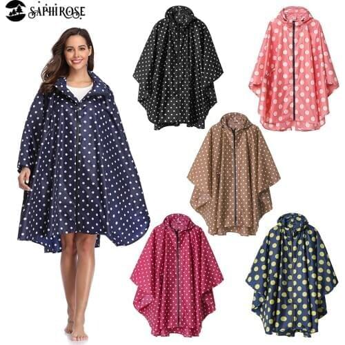 Hooded Raincoat Poncho Waterproof for Adults Men Women with Pockets