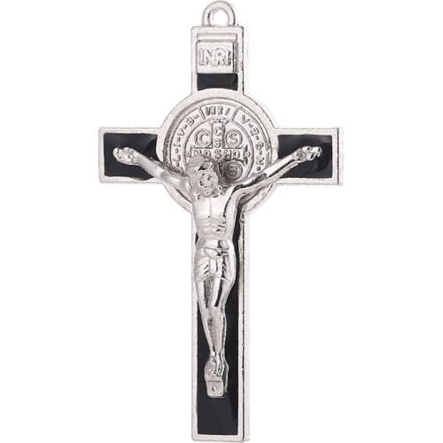 Diy Jewelry Making Accessories Jesus Exorcism Cross Pendants For Necklaces Zinc Alloy Material Wholesale Christian Supplies
