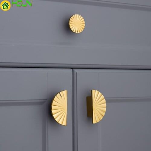 Knob /Door Semi-Circular European Antique Shape DIY Furniture Handles Sector Drawer Pulls Kitchen Cabinet Gold Knobs and Handles