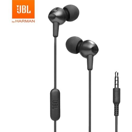 JBL C200si In-ear 3.5mm Wired Earphones Sports Music Headset Gym Gaming Earbuds Deep Bass line Control with Mic Smart Phones