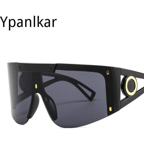 2021 New Oversized Sunglasses Men Women Big Frame Sun Glasses Retro Rectangle Flat Shades Vintage Fashion Eyewear UV400