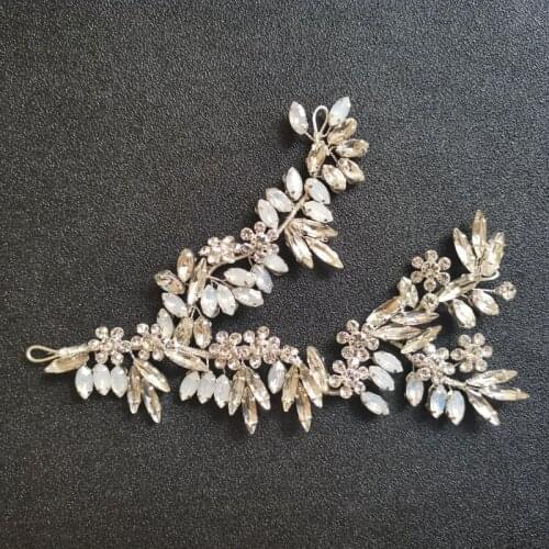 SLBRIDAL Handmade Silver Color Crystal Rhinestones Wedding Headband Hair accessories Bridal Headdress Bridesmaids Women Jewelry