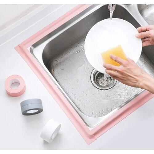 Bathroom Shower Sink Bath Sealing Strip Tape PVC Self Adhesive For Kitchen Sink Mildew Proof Moistureproof Tape Corner