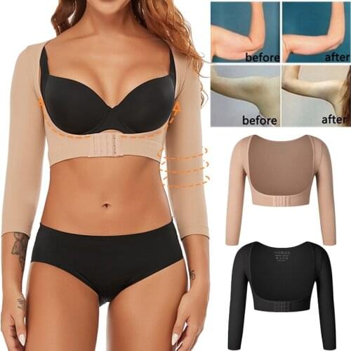 Upper Arm Shapers Women Compression Long Sleeves Shapewear Humpback Posture Corrector Shoulder Breast Support Push Up Tops Vest
