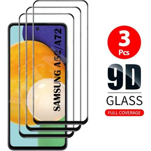 9D Tempered Glass Case For Samsung Galaxy A52 A72 4G Screen Protector Glass For Samsung A52 A72 5G Protective Film Cover A 52 72