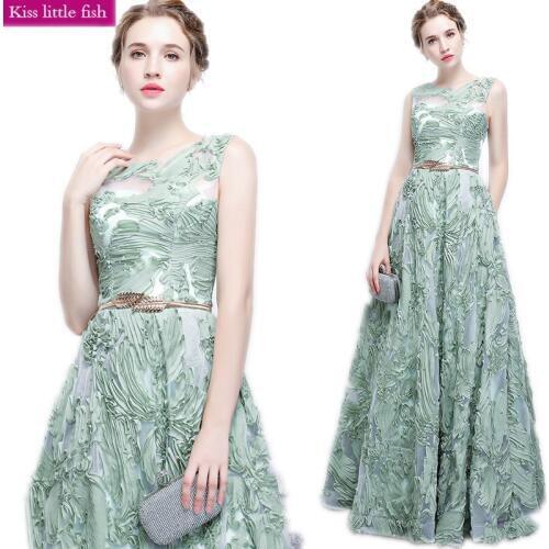 Free shipping 2019 New long prom dresses Vestido de festa longo Free send belt